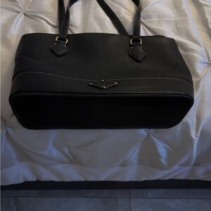 Elegant Black Leather Tote Bag